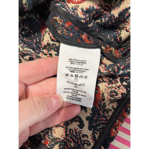 Free People Textured Printed A-Line Skirt in red combo women’s size medium new - Picture 5 of 8